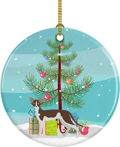 Miniatura 53 de Caroline's Treasures Adorno de cerámica con texto en inglés "Merry Christmas" para colgar en el árbol de Navidad, decoración para el hogar, Navidad