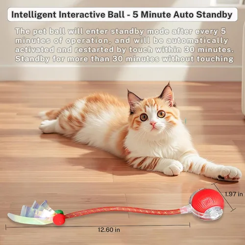 Miniatura 3 de Nuevo Juguete de Pelota para Gatos Mejorado - Speedy Tail 2.0 Juguete para Gatos, Pelota de Juguete Interactiva para Gatos, Juguetes Estimulantes