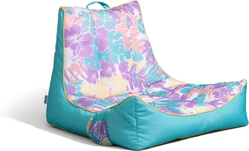Miniatura 7 de Big Joe Captain's Float - Tumbona para piscina, no necesita inflado, malla de doble cara con rayas náuticas americanas, tela de drenaje rápido, 3