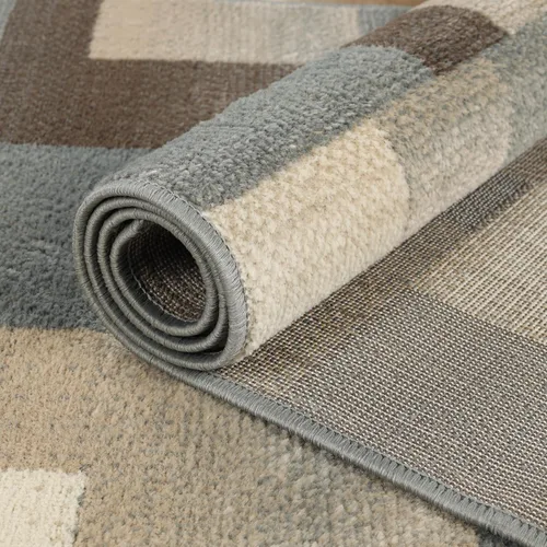 Miniatura 7 de Superior alfombra de área de la colección diseñador Clifton, 8 mm de altura de apilado, con respaldo de yute, diseño geométrico contemporáneo, Beige