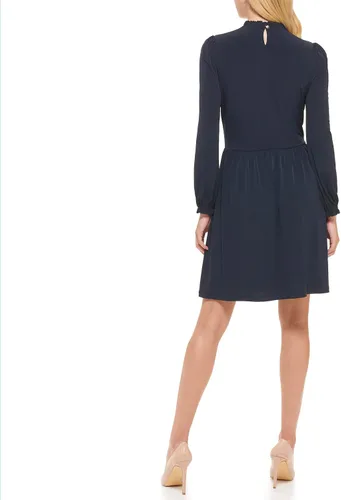 Miniatura 3 de Tommy Hilfiger Vestido de manga larga con cuello con volantes para mujer