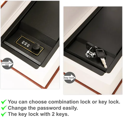 Miniatura 7 de Caja de almacenamiento segura para libros de desviación con páginas reales, combinación de cerradura y llave, caja fuerte para guardar dinero, cajas