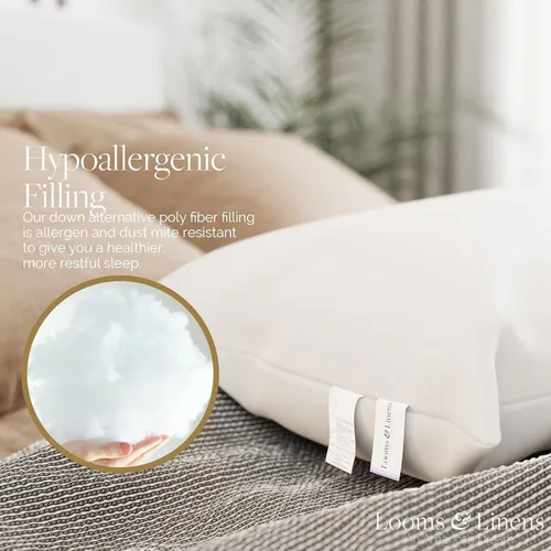 Miniatura 2 de Looms & Linens Almohada corporal de 48 pulgadas, almohadas de cuerpo largo para adultos y ancianos para dormir de lado, hechas en Estados Unidos, 1