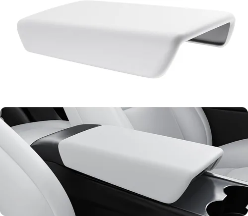 Miniatura 10 de BASENOR Funda para consola central mejorada para Tesla Modelo Y Modelo 3, funda de reposabrazos de TPU antideslizante, accesorios interiores