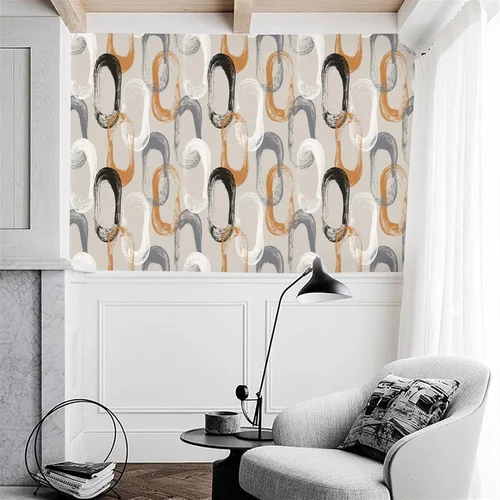 Miniatura 4 de Blooming Wall DPYB12 - Papel tapiz autoadhesivo extraíble con círculos de elipse geométricos, decoración de pared
