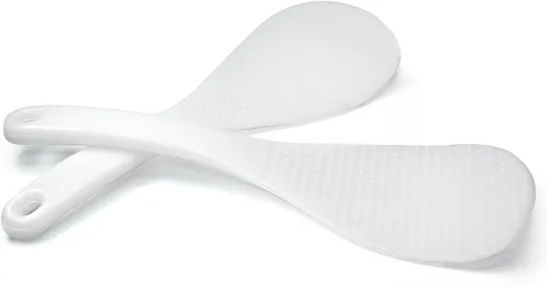 Vonty Cuchara plástica para paletas de arroz de 7.5 pulgadas, 2 piezas, color blanco