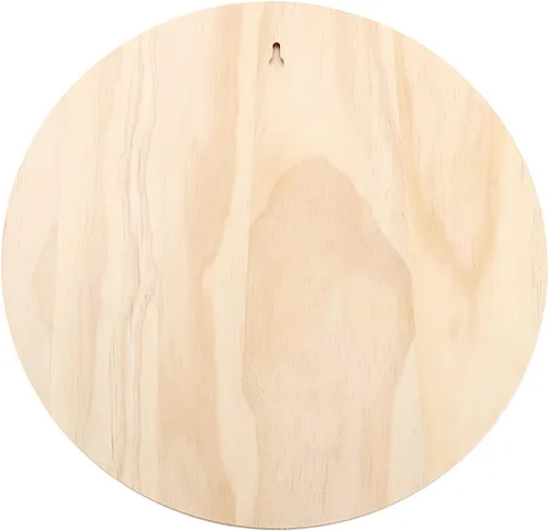 Miniatura 4 de SINJEUN Paquete de 6 placas redondas de madera de 10 pulgadas, placas redondas de madera de 3/4 pulgadas de grosor con agujero para colgar, pintar