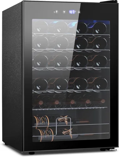 Miniatura 8 de Electactic Nevera de Vino Independiente de Encimera 12 Botellas, 50 Latas Bodega de Vino Enfriador de Bebidas para Refrescos, Cerveza Enlatada