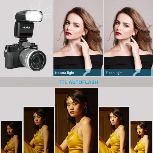 Miniatura 5 de GODOX Flash TT350F para cámara Fujifilm, 2.4G inalámbrico GN36 HSS 1/8000s TTL Flash Speedlite compatible con cámara digital Fuji X-Pro2 X-T20 X-T2