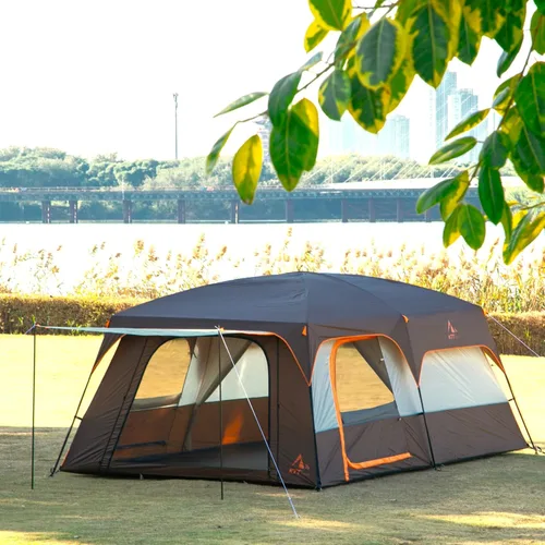 Miniatura 7 de KTT Extra Large Tent 10-12-14 Person(B),Family Cabin Tents,2 Rooms,3 Doors and 3 Windows with Mesh,Straight Wall,Waterproof,Double Layer,Big Tent