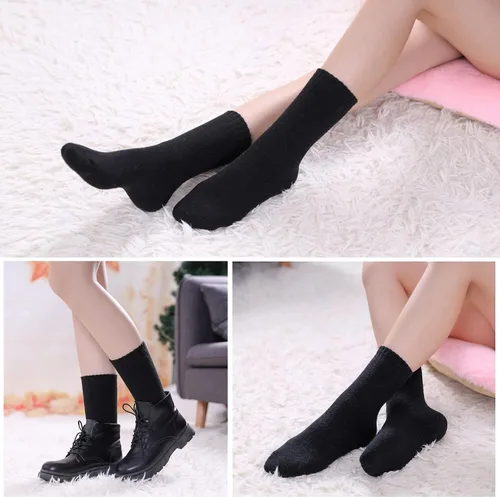 Miniatura 2 de MQELONG Womens 5 Pairs Soft Thick Comfort Casual Cotton Warm Wool Crew Winter Socks