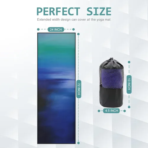 Miniatura 7 de Eunzel Toalla de yoga caliente, antideslizante, absorbente de sudor, toalla de yoga impresa con puntos de agarre para yoga caliente, pilates