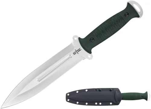 Miniatura 5 de S-TEC Cuchillo táctico de caza de hoja fija G10 con mango compuesto con funda Kydex