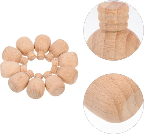 Miniatura 4 de MAGICLULU 10 piezas de madera de la clavija de las muñecas decorativas de madera de la clavija de las figuras para la pintura