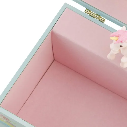 Miniatura 5 de RR ROUND RICH DESIGN Caja de almacenamiento de joyas musicales con purpurina y juego de joyas para niñas pequeñas con unicornio giratorio y arco