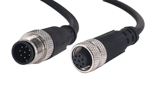Miniatura 2 de Cable conector macho a hembra M12 de 8 pines – Cable de extensión de sensor impermeable industrial, cable de señal seguro codificado A