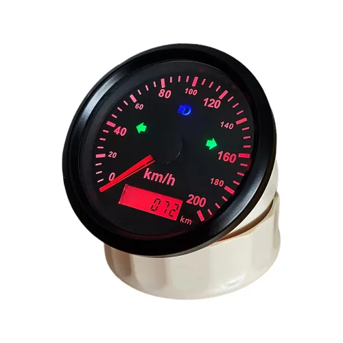 ELING Velocímetro GPS 124.3 mi/h para coche, motocicleta, ATV, UTV, kilometraje total ajustable 3.346 in 12 V 24 V impermeable Negro+Negro