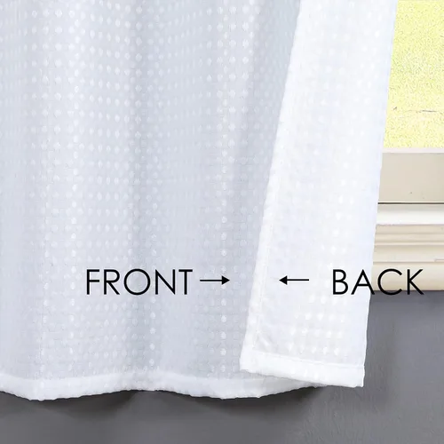 Miniatura 6 de Home Queen Cortina blanca para ventana de baño, resistente al agua, con textura de gofre, de medio nivel, para cocina, cafetería, 28 pulgadas