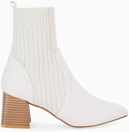 Miniatura 2 de Botas Chelsea para mujer con punta cuadrada, tacón grueso apilado, sin cordones, con tacón de bloque elástico, botas de vestir