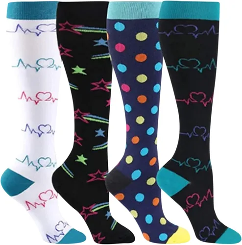 Miniatura 4 de Compression Socks For Women And Men 20-30Mmhg-Circulation Support Socks (4 Pairs) -Best Support For Nurses,Running,Athletic