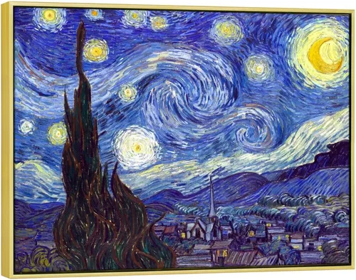 Miniatura 6 de Wieco Art Impresión en Lienzo de Noche Estrellada de Van Gogh Reproducción de Pinturas al Óleo Impresión en Lienzo Moderna Obra de Arte Imágenes