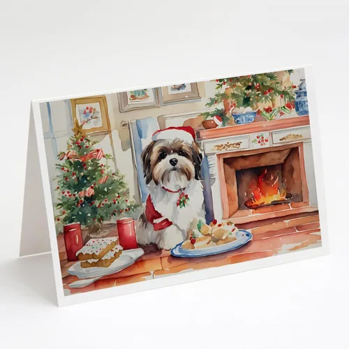 Miniatura 31 de Caroline's Treasures DAC3884GCA7P Paquete de 8 tarjetas en blanco de Navidad con galletas de husky siberiano Tarjetas de felicitación con sobres