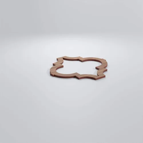 Miniatura 3 de 7 3/8"W X 7 3/8"H Extra Pequeña Marrakech Decorativos Paneles De Pared De Madera Calado, Nogal