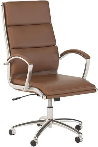 Miniatura 11 de Bush Business Furniture Modelo Silla de oficina ejecutiva de cuero con respaldo alto en color negro Solución de asiento ergonómico para estación