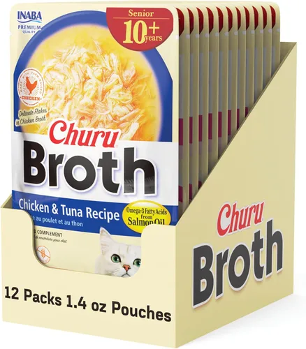 Miniatura 13 de INABA Caldo Churu para gatos, bolsa de guarnición, 1.4 onzas por bolsa, 12 bolsas, receta de pollo con salmón