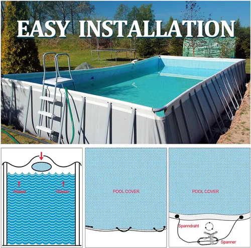 Miniatura 6 de Kit de cable y cabrestante de cubierta de piscina de 131 pies para piscinas sobre el suelo, cable de cubierta de piscina de 10 x 16 pulgadas