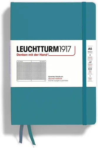 Miniatura 40 de LEUCHTTURM1917 - Cuaderno de tapa dura mediano A5 con 251 páginas numeradas para escritura y diario (verde menta, con puntos)