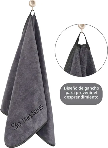 Miniatura 7 de Toallas de microfibra para gimnasio de tamaño grande súper suaves para ejercicio, fitness, deportes, entrenamiento, 380-GSM 15 pulgadas x 31