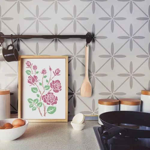 Miniatura 2 de GSS Designs - Plantillas de azulejos reutilizables, plantillas grandes de piso de 12 x 12 pulgadas para pintar hormigón, patio y paredes