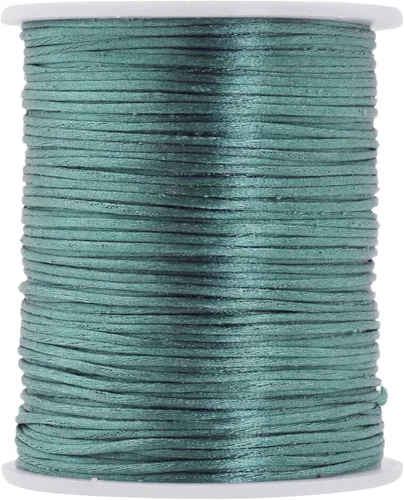 Miniatura 111 de Mandala Crafts Cordón de Satén de Nailon 2mm Cordón Rattail Champagne - 100 Yardas Cordón de Nailon Chino para Nudos Cordón de Seda Cola de Rata