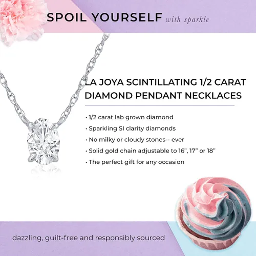 Miniatura 4 de La Joya Collar de diamantes cultivados en laboratorio para mujer Oro blanco de 14 quilates Collar con colgante de diamante flotante de 12 quilate