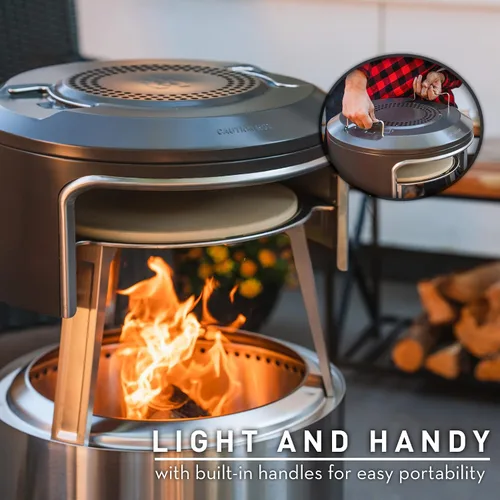 Miniatura 4 de Solo Stove Ranger Pi Fire Accesorio de horno de pizza para fogata Ranger, incluye estuche de transporte y piedra de pizza de cordierita
