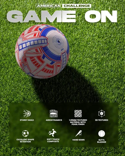 Miniatura 7 de American Challenge Navio - Balón de fútbol profesional para partidos y entrenamiento, tamaños oficiales 3, 4 y 5 para jóvenes y adultos, alto