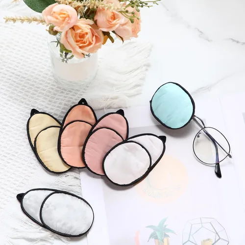 Miniatura 3 de Nuanchu 6 parches de seda para ojos para adultos, niños, hombres, mujeres, ambliopía de ojo perezoso, parches suaves para ojos izquierdos o derechos