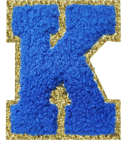 Miniatura 186 de SPRT - Parches de letras de chenilla universitaria con purpurina, parche de letras blancas para planchar con letras del alfabeto para disfraz