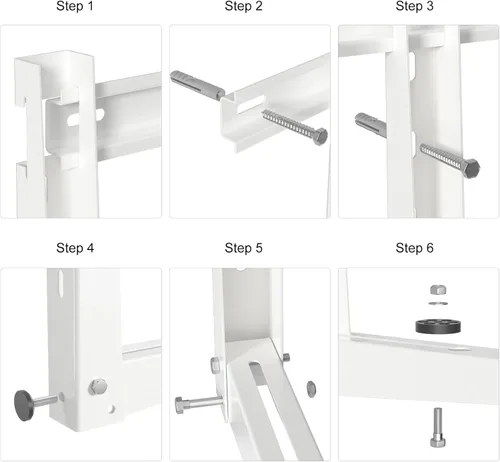 Miniatura 6 de Soporte de montaje en pared exterior para aire acondicionado mini split sin conductos, sistemas de bomba de calor, soporta hasta 330 libras