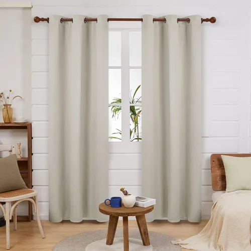 Miniatura 87 de Deconovo Cortina opaca, para oscurecer la habitación Gris claro