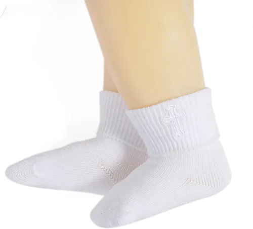 Miniatura 2 de EPEIUS Calcetines de bautizo para bebés, niñas y niños, calcetines de bautismo con cruz, recién nacidos, niños pequeños