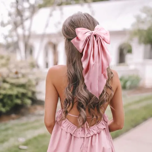 Miniatura 7 de 10 piezas de pasadores grandes de cinta para el pelo con colas largas para mujeres y niñas, TOKUFAGU accesorios vintage franceses para el cabello