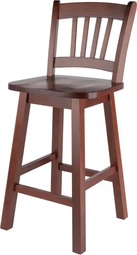 Miniatura 3 de Winsome Fina Taburete giratorio para bar, 30 pulgadas de altura, madera maciza, acabado de nogal