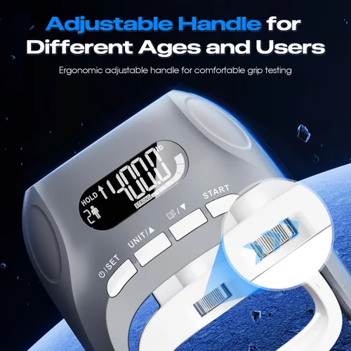 Miniatura 5 de Electronic Grip Strength Tester With Adjustable Hand Gripper, Hand Dynamometer of 400lbs/180kg Tester Set with Digital Display – Precision Training