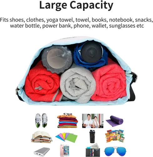 Miniatura 5 de Bolsa impermeable con cordón para ir al gimnasio o la playa, o practicar deportes, unisex