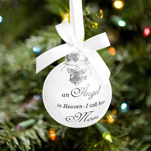 Miniatura 3 de Adorno de ángel conmemorativo de Navidad con diseño de bola de plumas con texto en inglés "I Have an Angel in Heaven I Call Her Aunt Family