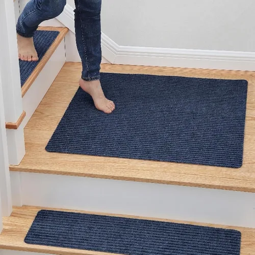 Miniatura 15 de MBIGM Alfombra antideslizante para peldaños de 30 x 30 pulgadas, alfombra de seguridad antideslizante y resistente al deslizamiento, color negro