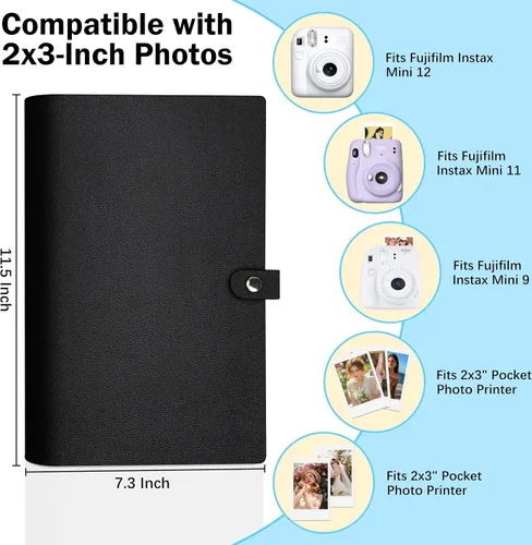 Miniatura 3 de Álbum de fotos de 432 bolsillos para fotos Polaroid de 2 x 3 pulgadas, capacidad extra grande para 432 fotos para Fujifilm Instax Mini 12 11 9 40 90