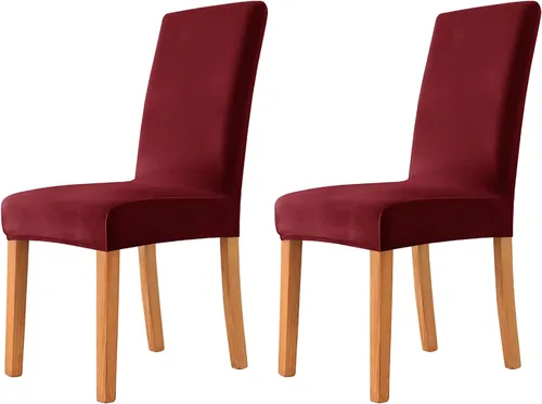 Miniatura 45 de Velvet Chair Covers Beige Gray, Stretch Dining Room Chair Covers 2 Pack, Super Fit Dining Chairs Slipcovers Spandex Washable Kitchen Parson Chair